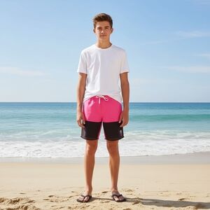 Reebok Two Tone Black Pink Swim Trunk Size Large (14/16)